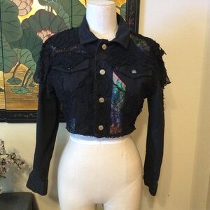 Cleo Fort Lauderdale Midriff Woman’s Jean Jacket Size L Preowned